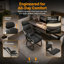 Fauteuil de bureau ergonomique en similicuir avec repose-pieds rétractable à 90 ° -135 °