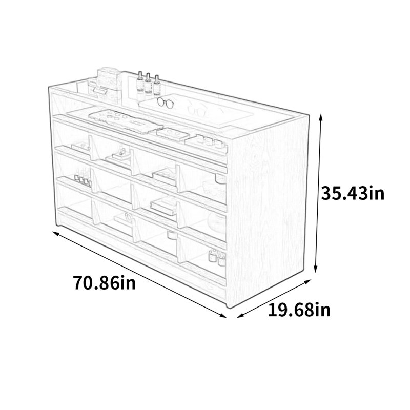 Armoire pour îlot Fashion Fashion, H 35,43 po x l 70,86 po x P 19,68 po