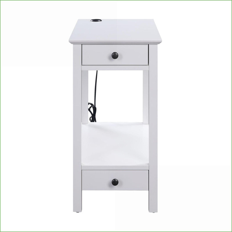 Table basse de rangement blanche avec station d'accueil USB pour le salon - Chargeurs d'appareils et amp; Organise les essentiels