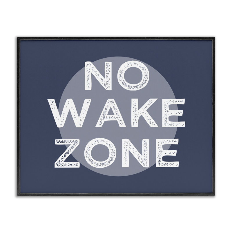 No Wake Zone, H 30 po x l 30 po x P 1,5 po, Giclée encadrée noir minuit