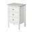  Three Drawer End Table/Nightstand - White-811329179