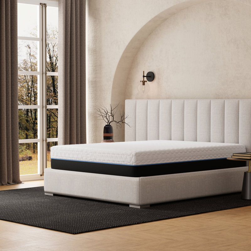 Matelas très grand en mousse à mémoire de forme cuivrée 12 po, confort ventilé 2 po, gel marbré 2 po et couches confort, base de soutien de 6 po®, matelas moelleux avec infusion, couche, mémoire, emballage de 94 lb