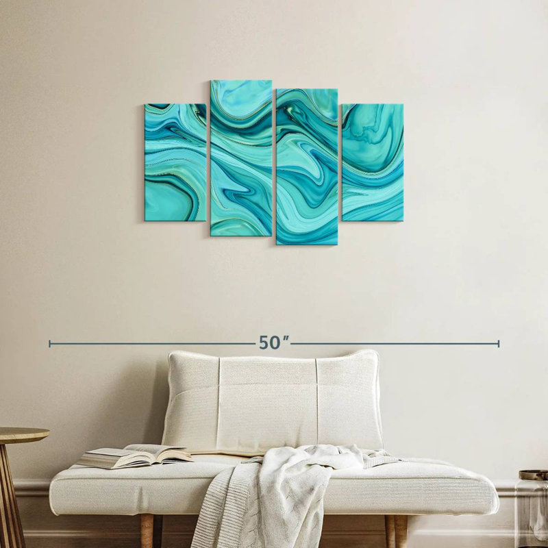 Avery Aqua Abstract, 22" H x 36" W