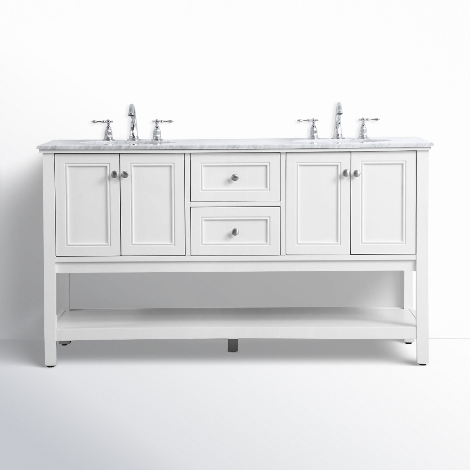 Bonsai 60'' Double Bathroom Vanity, White
