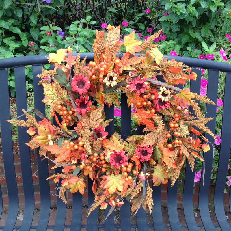 Couronne d'automne, H 28 po x l 28 po x P 6 po