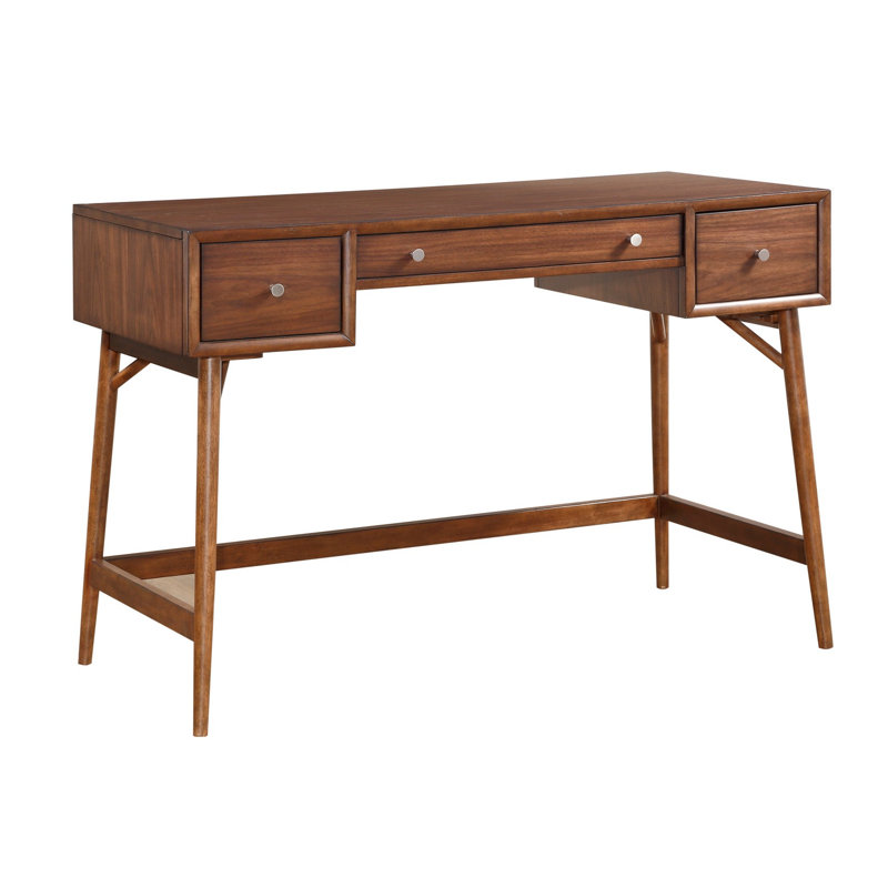 Clean-Lined Solid Wood Writing Desk, 36" H x 51.25" W x 24" D