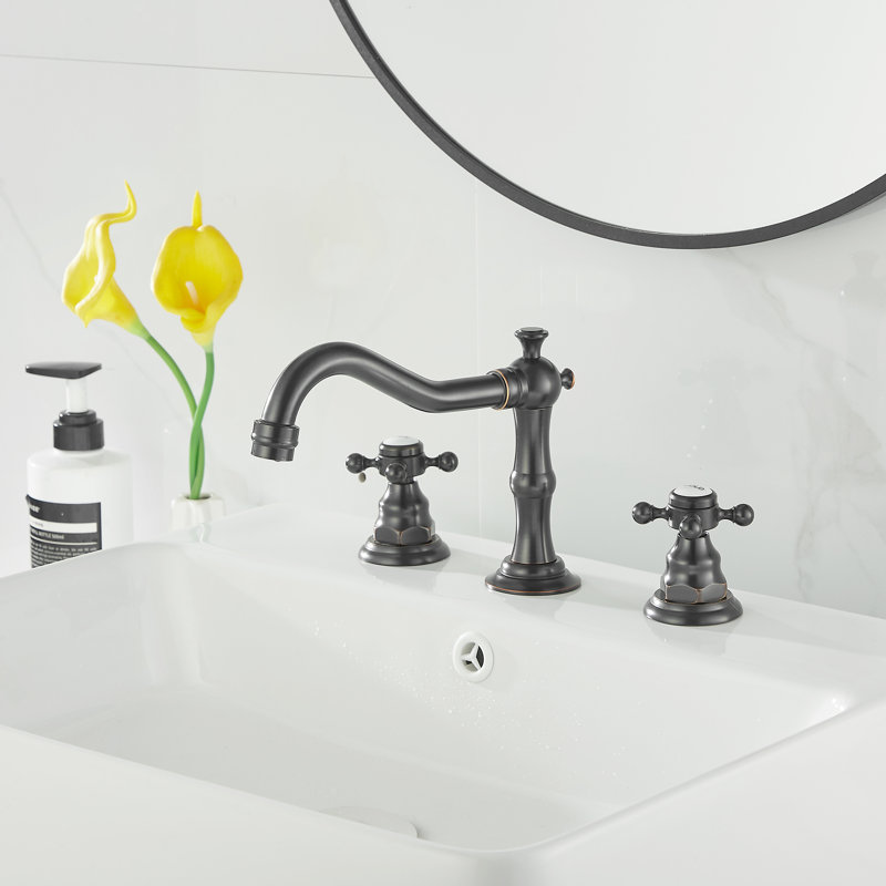 TC-16389-BG Widespread Bathroom Sink Faucet With Drain Assemly, Oil Rubbed Bronze