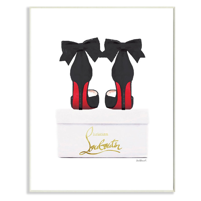 «Fashion Designer Black Shoes On Box», impression, H 15 po x l 10 po, Plaque murale