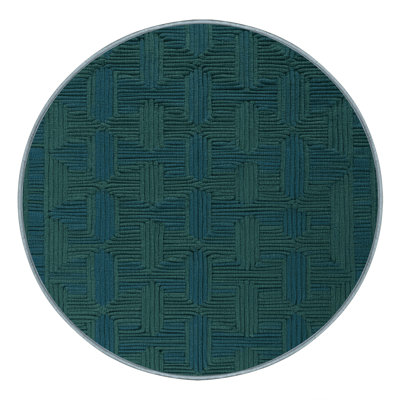 Machine Washable Trellis Blue Area Rug