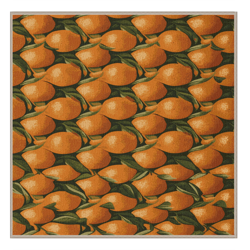  Tapis lavable fruits Clémentine, Carré 4 pi