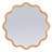 Wavy Round Mirror With Scalloped Wooden Frame