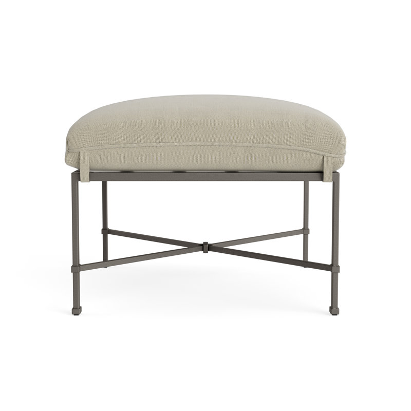 Venetian Outdoor Ottoman, Mica, Fushion Charcoal