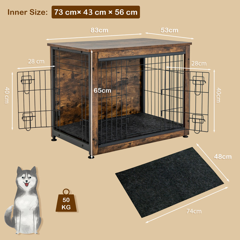 Woden Pet Crate with 2 Doors