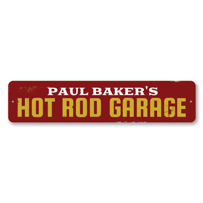 Enseigne en aluminium Hot Rod