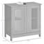 Armoire moderne sous le lavabo avec 2 portes, armoire de salle de bain piédestal sous le lavabo, meuble-lavabo avec tablettes réglables