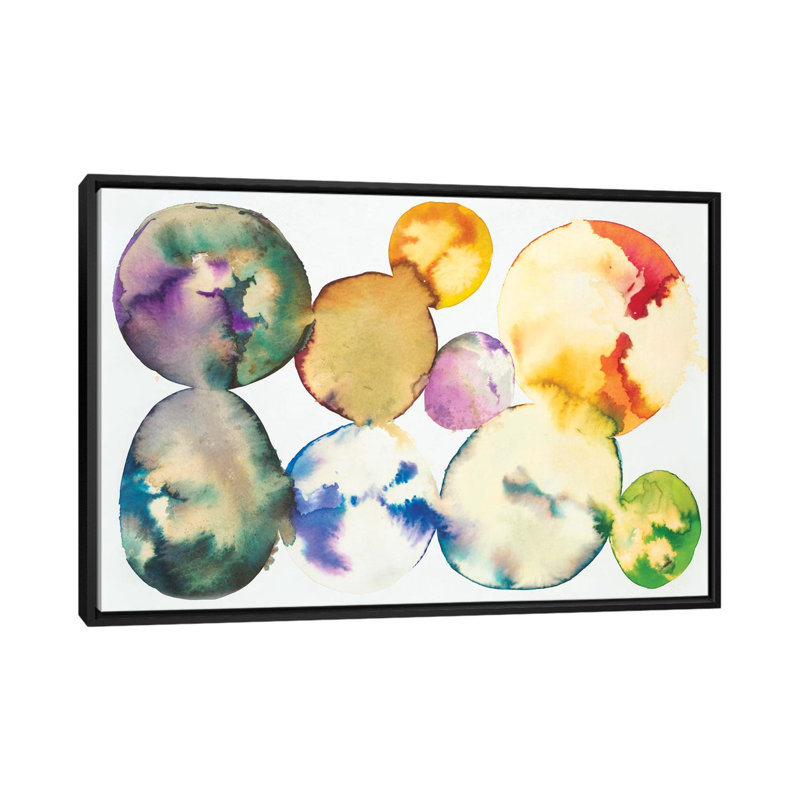 « chewing-gum » par laura van horne, impression sur toile, H 18 po x l 26 po x P 1,5 po, Toile avec cadre noir, Pas de tapis
