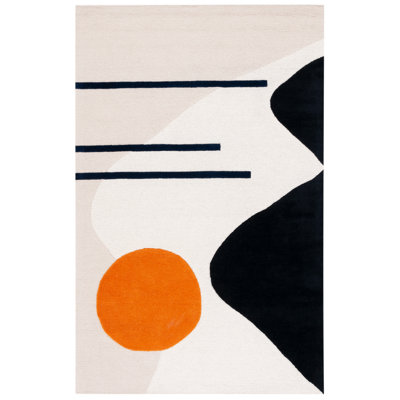 Arabelle Handmade Wool Cream/Black Rug