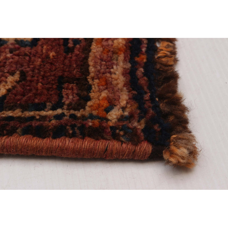 Tapis de couloir unique en laine de style années 1990 4 pi 3 po x 12 pi 6 po Atthew
