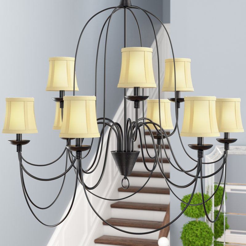 Abat-jour cloche en tissu H 4 po x l 5 po (à pince), Beige