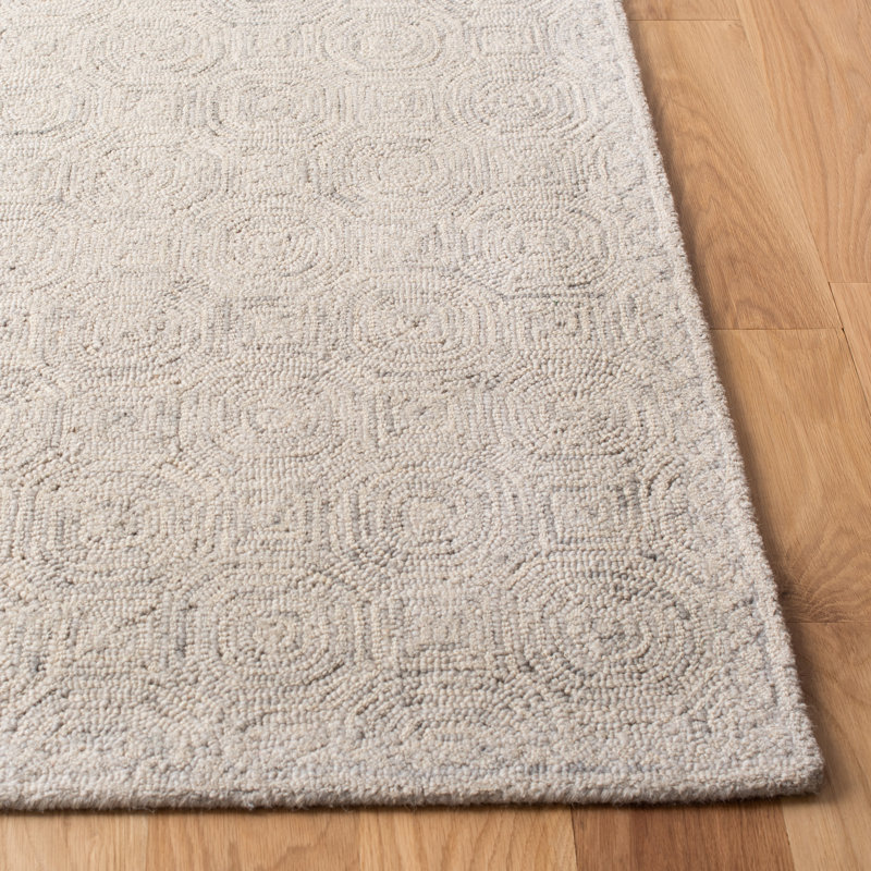 Geraint Hand Tufted Wool And Cotton With Latex Geometric Rug, Round 5'