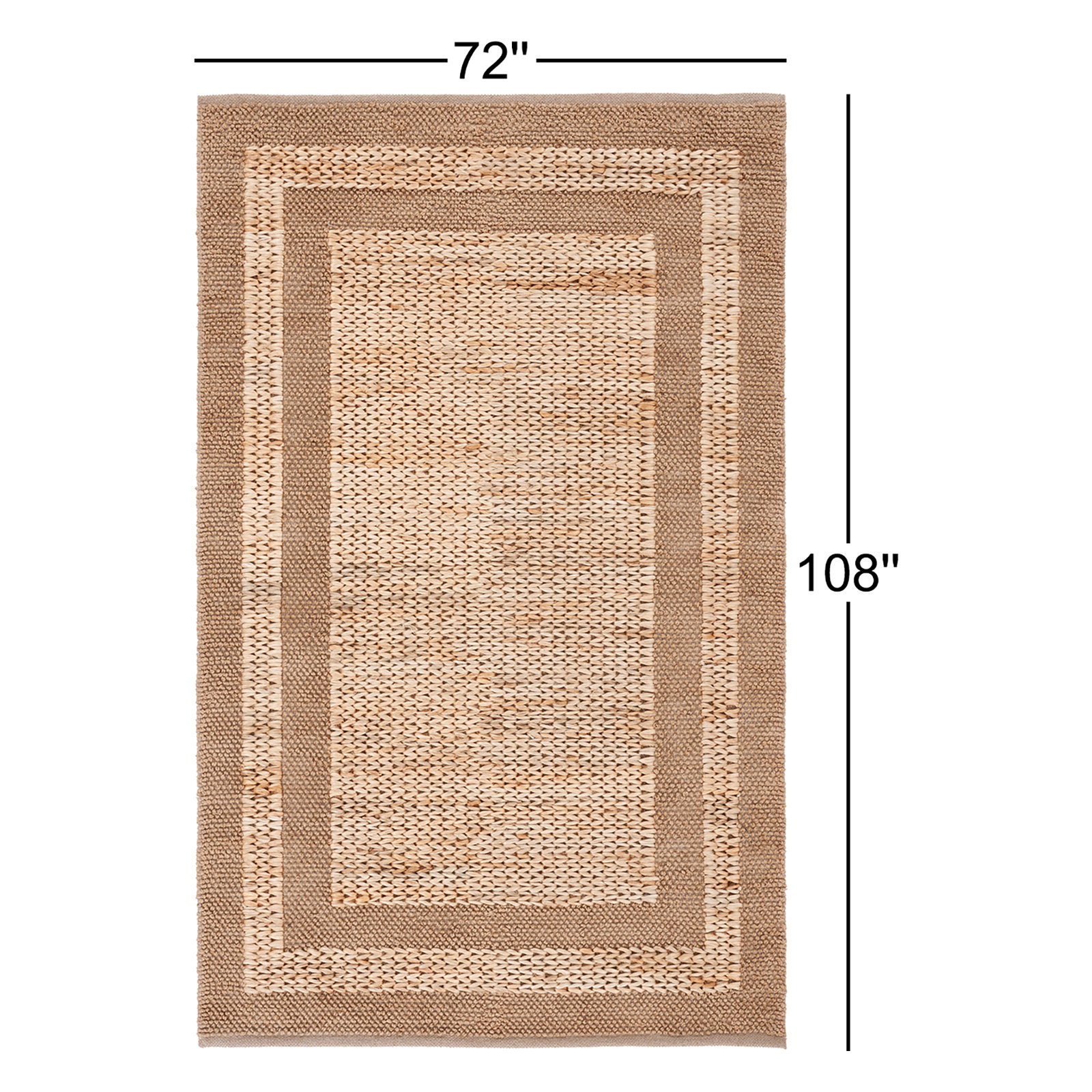Brown Hand-Woven Jute Rug, Rectangle 6' x 9'