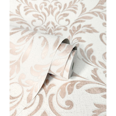 Azara Damask Luxury Textured Vinyl Damask Wallpaper