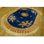 Vintage Art Deco Hallway Runner Wool Beige, Blue Navy Rug