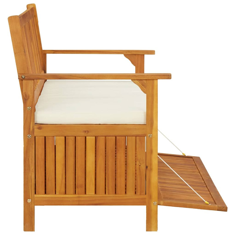 Boîte de rangement pour terrasse Cotswald, Brun / Blanc, 33.1" H x 47.2" W x 24.8" D