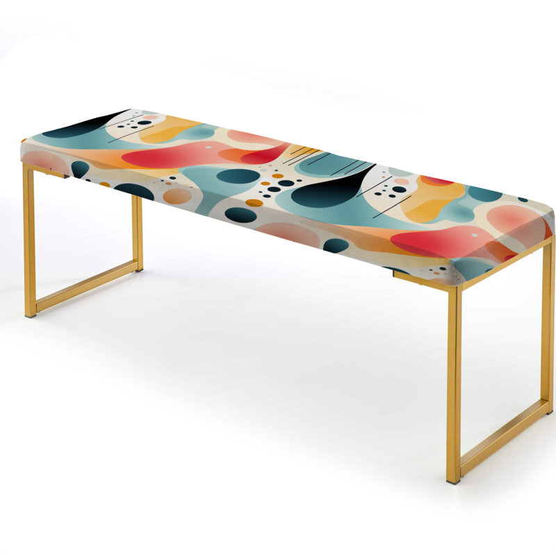 Banc rembourré Mid-Century, Minimalist Abstraction