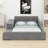 Upholstered Grounded Bed, Child Bed With Bedside Desk And Little Round Stool-1669820249-1669820255