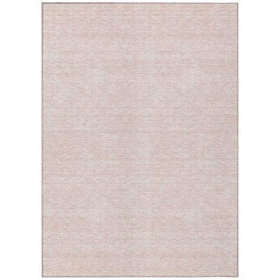 9' X 12' Pink And Gray Geometric Washable Indoor Outdoor Area Rug