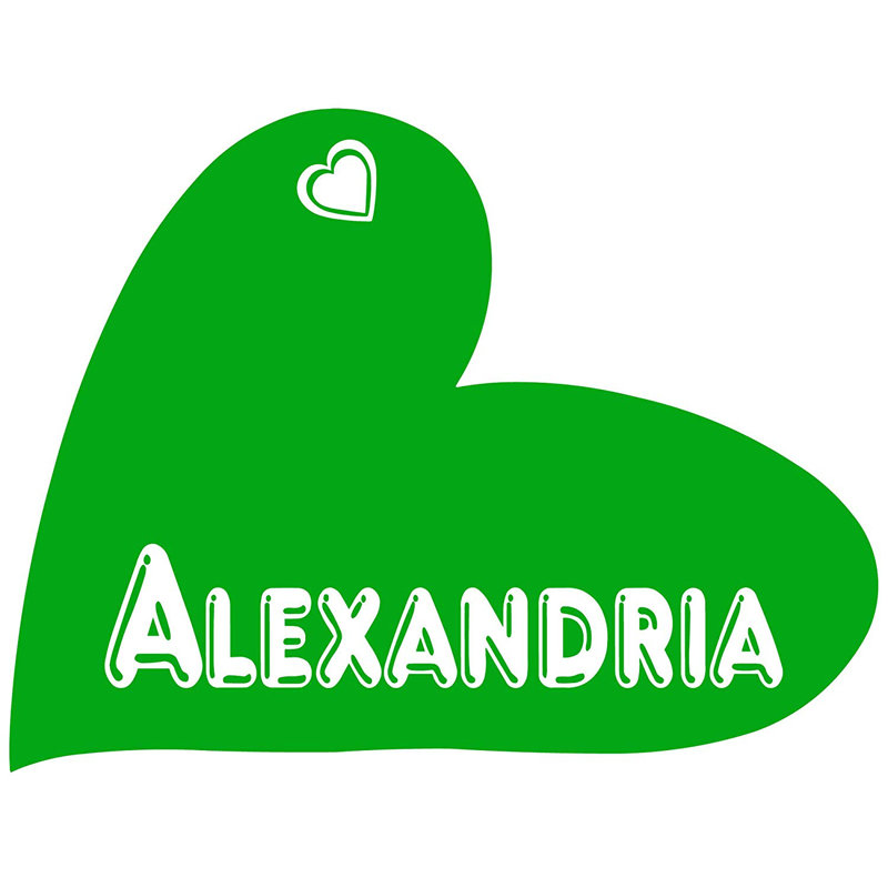 Décalcomanie murale personnalisée avec coeur Wheaton, H 13 po x l 17 po x P 0,01 po, Vert, Oui