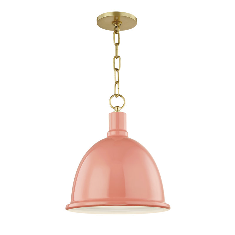 Blair 1 - Light Single Pendant, Cream, Aged Brass, 21.25" H x 16" W x 16" D