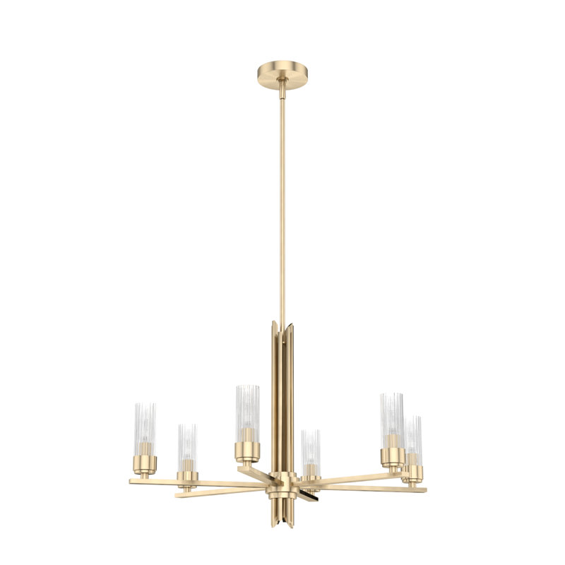 Plafonnier lustre 6 lumières Gatz, Or Alturas