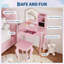Ensemble de coiffeuse pour enfants avec miroir et tabouret lumineux-580430729