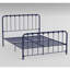 Lit plateforme double en métal de style chambre à coucher séduisant bleu avec finition brillante-1069994299