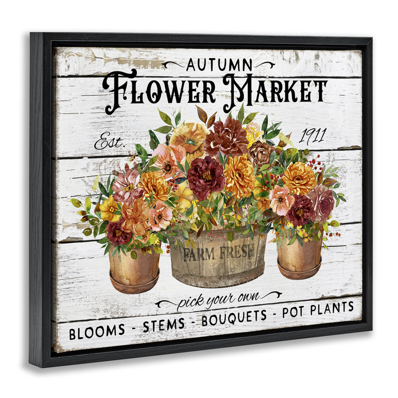  "Autumn Flower Market", art mural encadré sur toile flottante par Creatif Belle, H 25 po x l 31 po