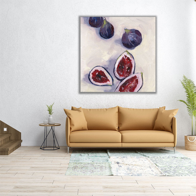 Figues dans l'huile II - reproduction d'art sur toile, H 20 po x l 20 po