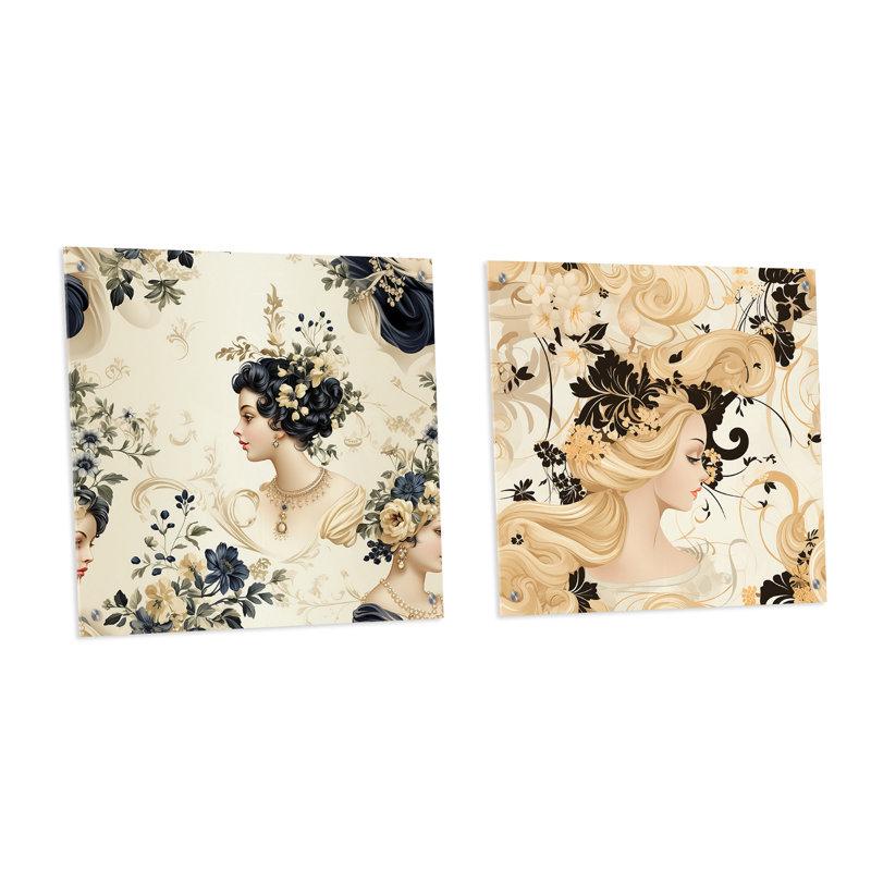 Adlington - Ensemble de 2 art mural en verre acrylique, H 16 po x l 33 po
