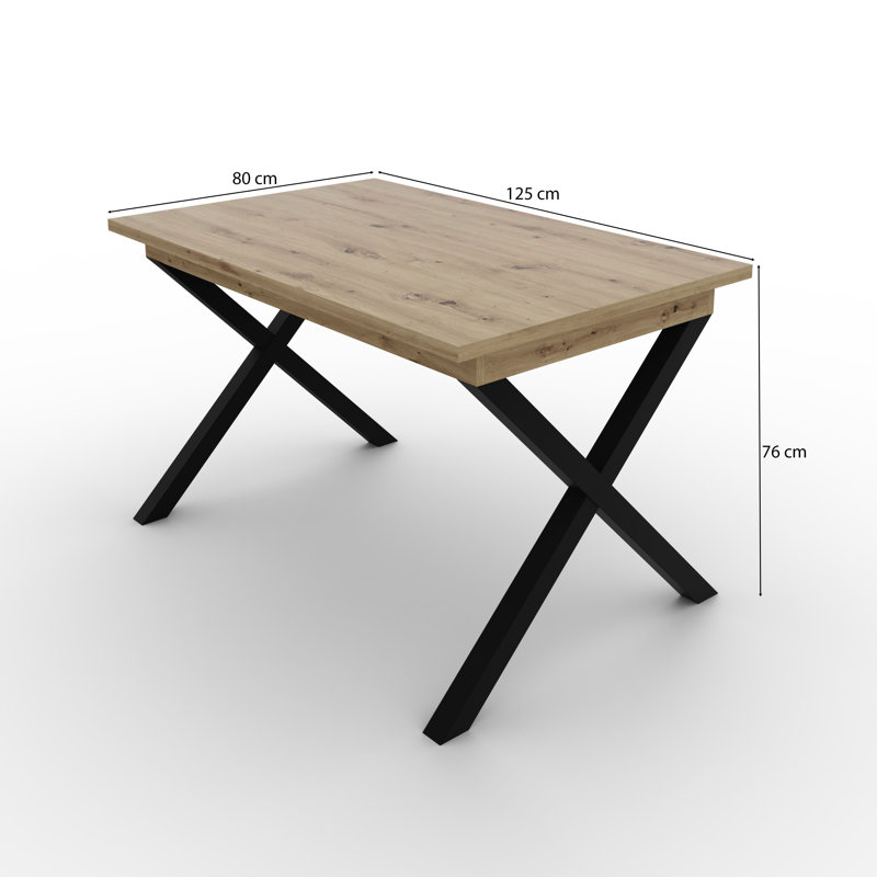 Tirrell Rectangular Restaurant Table, Artisan Oak, 76cm H x 125cm L x 80cm W