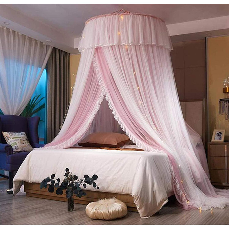 Bed Canopy,  Pink/White