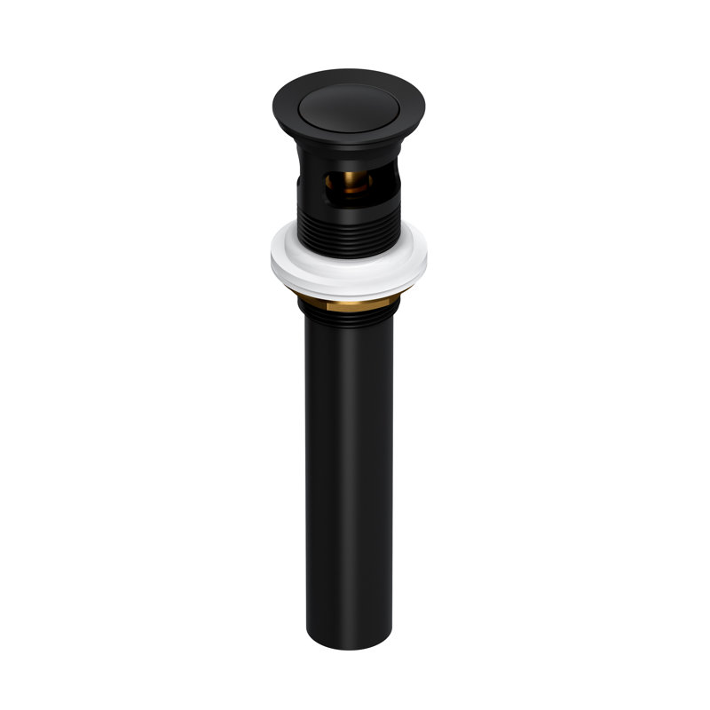Rohl Push Drain with Overflow, Matte Black