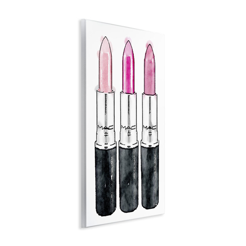 «Keith Three Pink Lipsticks» par Amanda Greenwood, reproduction sur toile, H 19 po x l 13 po