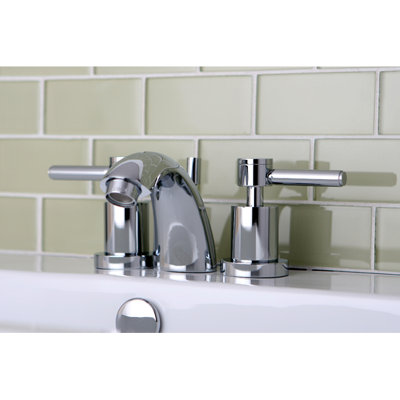 Kingston Brass Concord Two-Handle 3-Hole Deck Mount Mini-Widespread Bathroom Faucet with Brass Pop-Up