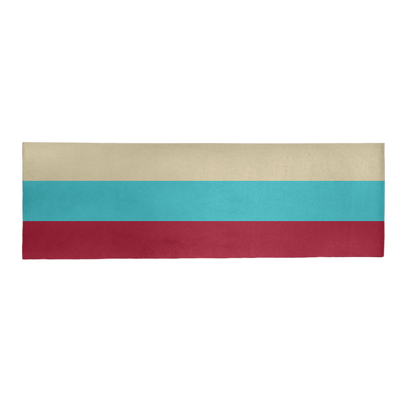 Tapis sable rouge/bleu sarcelle/sonoran à tissé plat Arizona, Tapis de couloir 2 pi 6 po x 8 pi