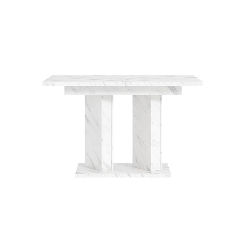 Rectangular 120Cm L x 80Cm W Dining Table, Marble White