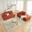 Canapé modulaire en L en chenille avec méridienne, confort de style nuage, porte-gobelets, poches latérales, aucun assemblage requis-131047493-131047494