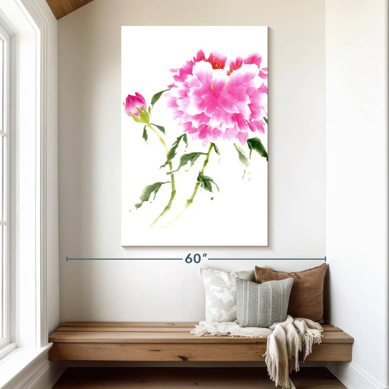 Pivoines Harnek en rose II, H 51 po x l 34 po