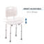 Adjustable Non-Slip Shower And Bath Chair, 55Wx50.6Dx67.5-85.5H Cm-Cream White
