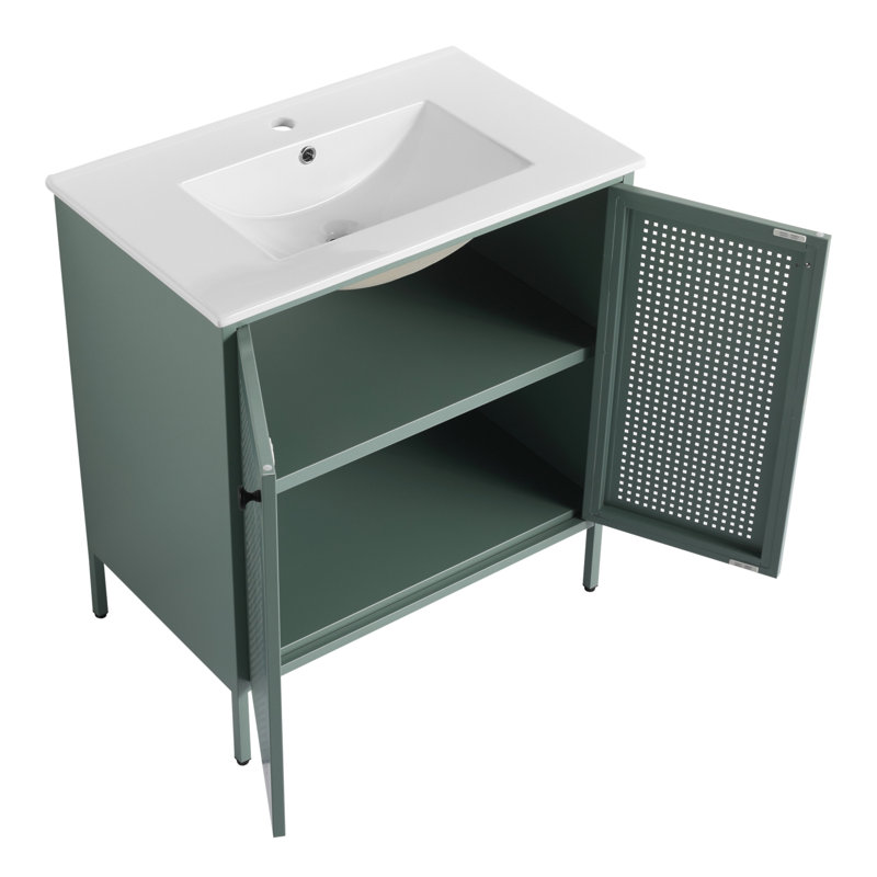 3 base de meuble-lavabo simple 30 po seulement, Vert menthe